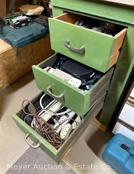 Contents of Workbench Drawers, Electric, Cables, Power Cords, Etc. image