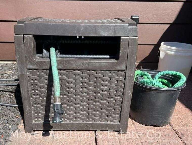 Suncast Hose Reel Box with Hose and Addt. Flex Hose image