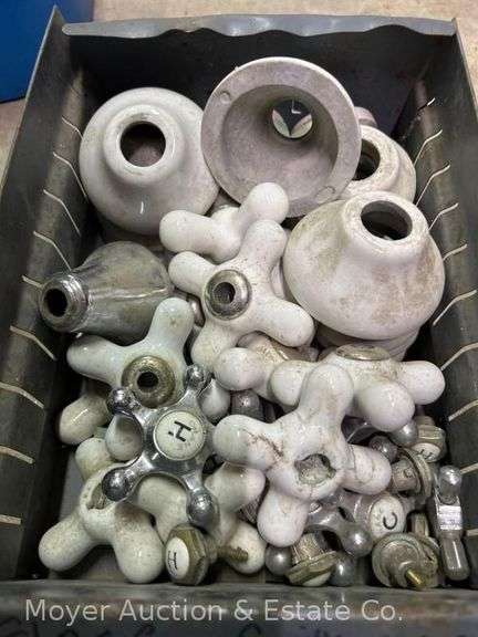 Group of Vintage Plumbing Knobs and Shrouds image