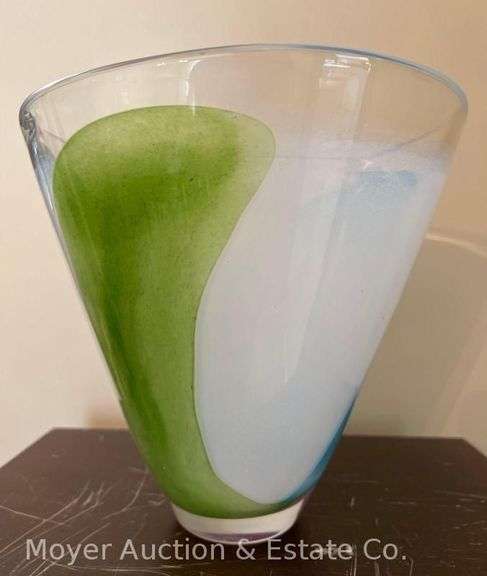 Art Glass Vase, 9”h image