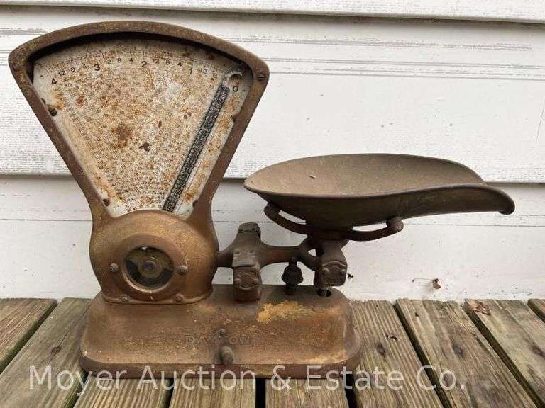 Antique Dayton No. 166 Countertop Scale, Missing Glass, 14"h image