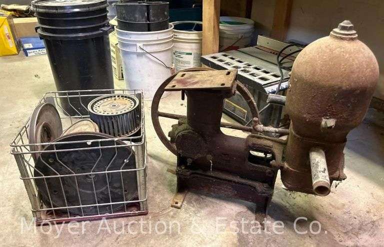 Vintage Belt Drive Water Pump with Extra Pulleys, Etc. image