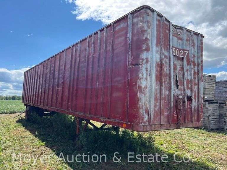 40ft. Fruehauf Semi Trailer Van Body, Red 5027, Single Axle image