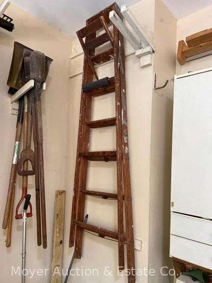 6’ Wood Step Ladder and 10' Aluminum Ladder image