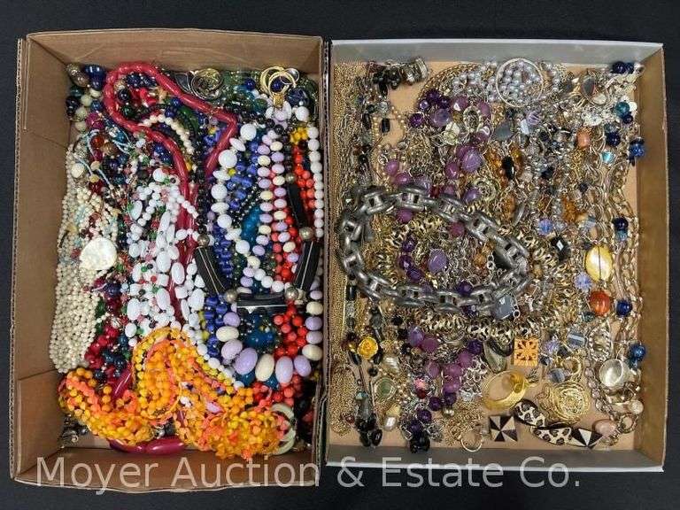 2 Trays of Fashion Jewelry Necklaces and Some Earrings, Includes Beaded and Tone Metal Types image