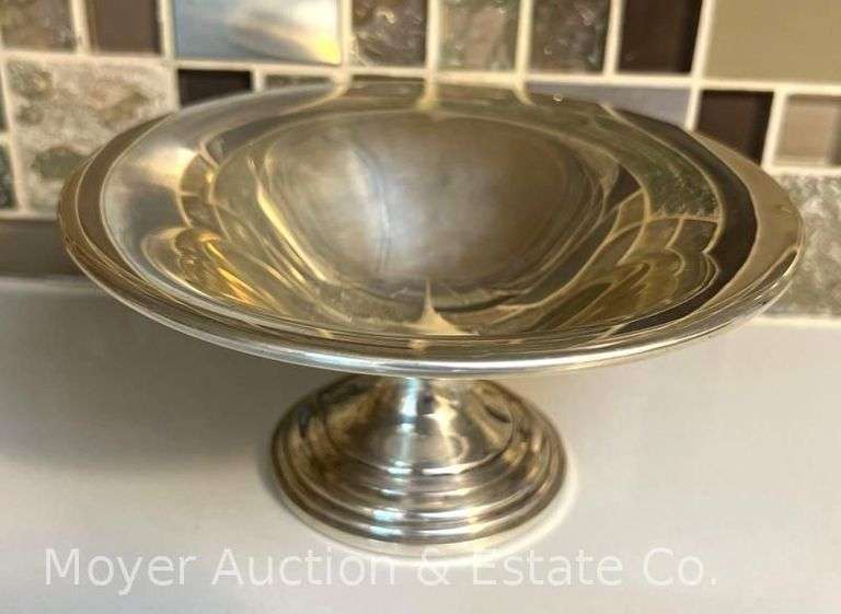 Empire Sterling Silver Weighted Footed Dish, Marked 212, 6"w x 3"h image