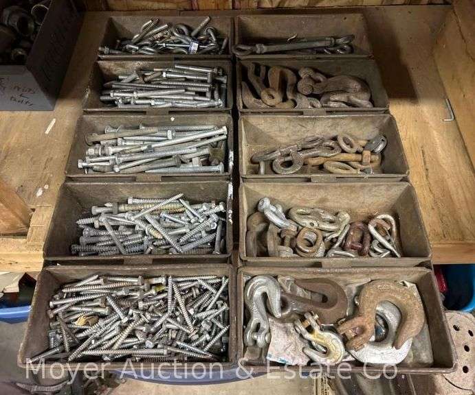 Group of Asst. Hardware, in Metal Trays image