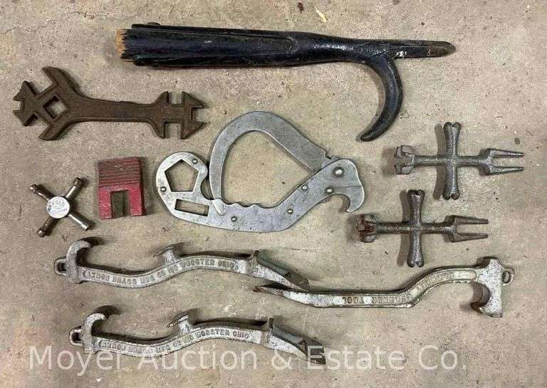 Group of Vintage Fire Tools, Spanner Wrenches, Pike Pole End, Ardis Tool, Etc. image