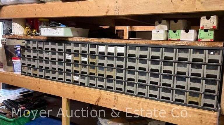 Group of Asst. Hardware, Screws, Bolts, Nuts, Nails, Etc., Includes Drawer Units image