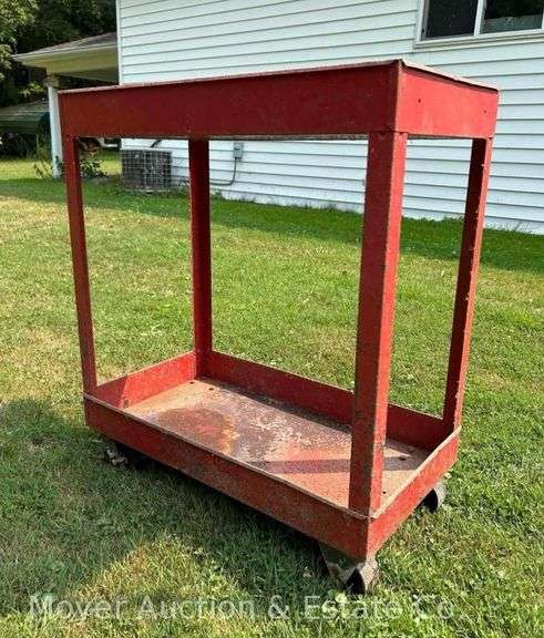 Metal Shop Cart on Casters, 30"x16"x34"h image