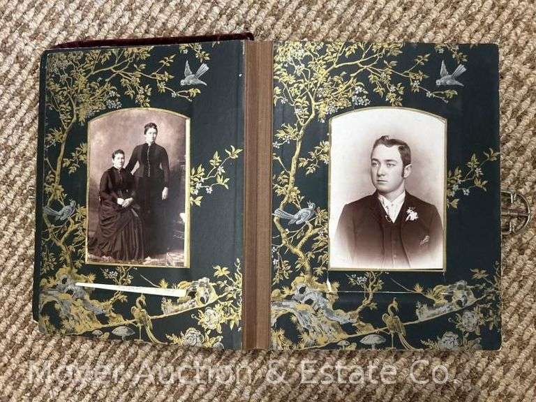 Antique Photo Album with 14 Photographs and 7 Tin Types image