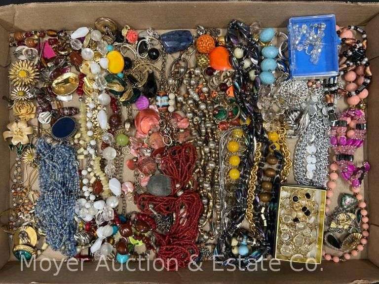 Group of Costume and Fashion Jewelry Necklaces and Earrings image