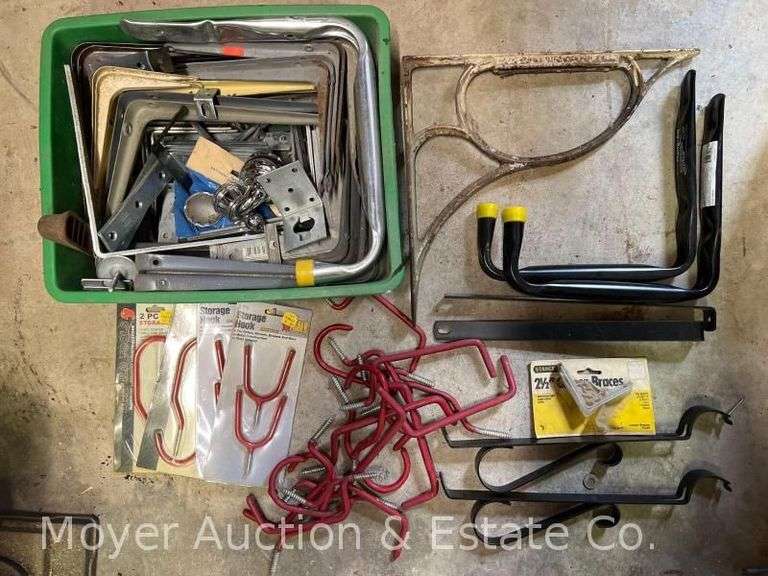 Group of Asst. Angle Brackets, Hooks, Hardware, Etc. image