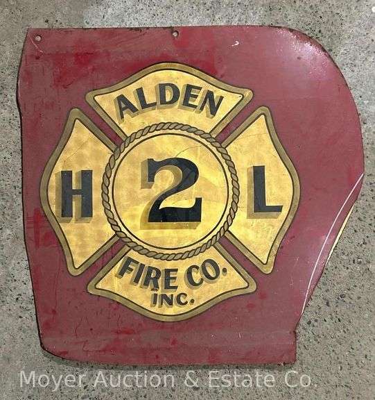 Alden Hook and Ladder Engine 2 Door Panel, Approx. 22"x22", Rough Cut Edges image