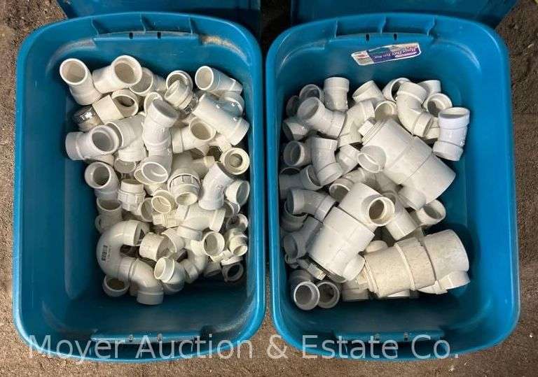 (2) Totes of 1.5" PVC Fittings image