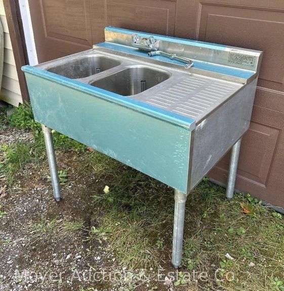 Double Basin Stainless Utility Sink, 36"w image