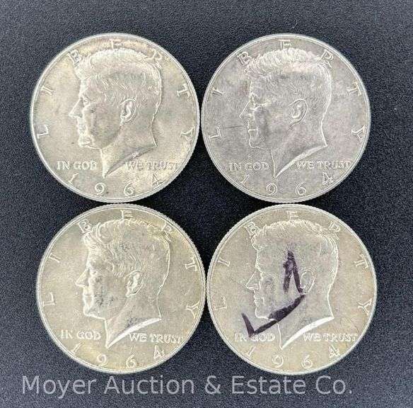 (4) 1964 Kennedy Half Dollars image