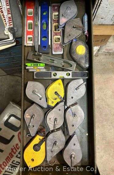 Group of Squares, Chalk Line Reels, Etc. image