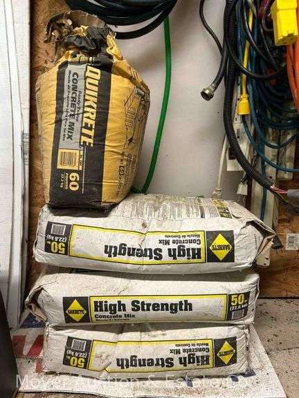 (3) 50lb. Bags of High Strength Concrete, with Partial Bag image