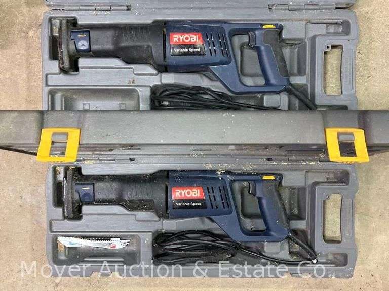 (2) Ryobi Reciprocating Saws with Plastic Cases, Corded image