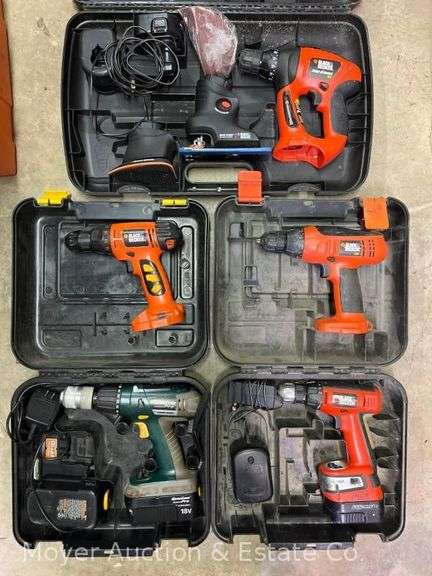 Group of Asst. Black & Decker Cordless Power Tools, Some with Cases image