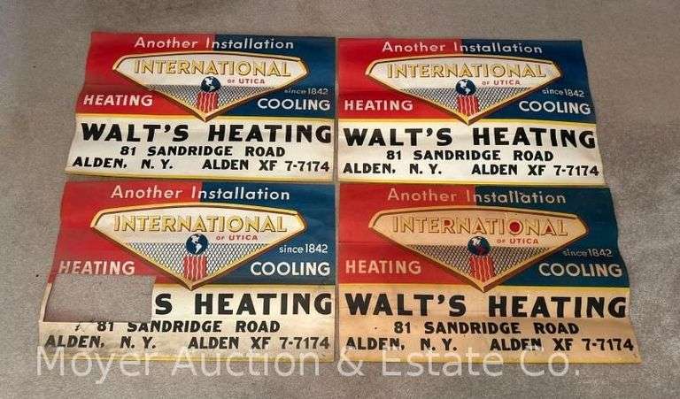 (4) Vintage International Heating and Cooling "Walt's Heating" Posters image