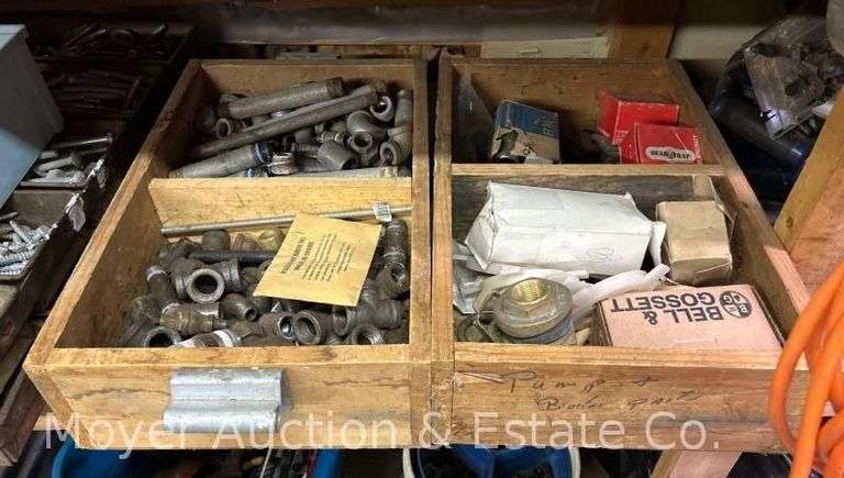 Group of Asst. Pipe Fittings and Nipples, Most Iron and Galvanized image