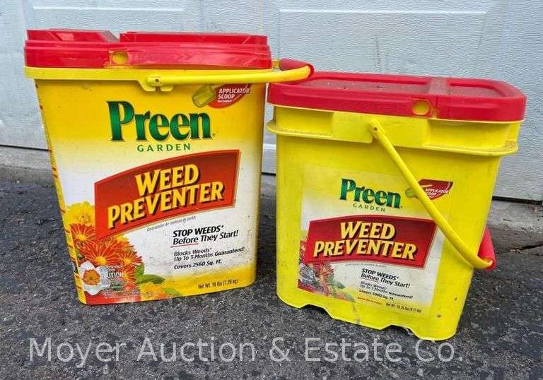 2 Buckets of Preen Weed Preventer, Both Appear Full image