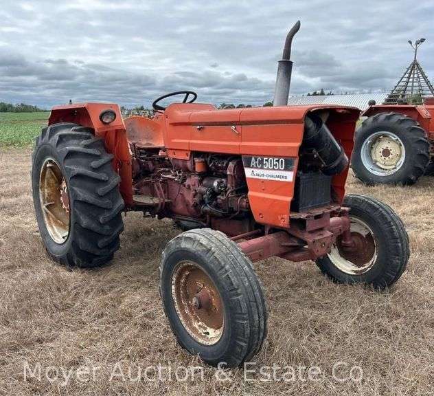 Allis Chalmers AC 5050 Tractor, 3-Point Hitch with Pallet Fork Attachment, Starts/Drives image