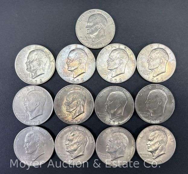(13) Eisenhower Dollars, (4) 1971, (8)1972 and 1976 image