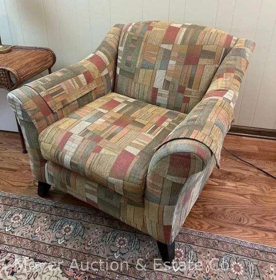 Upholstered Side Chair, Geometric Design, 39"w image