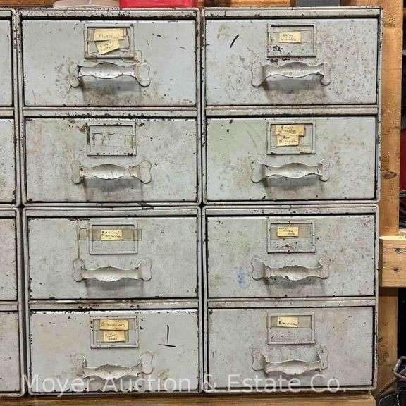 (4) 2 Drawer Metal Storage Cabinets, 11"x27"x12"h Each image