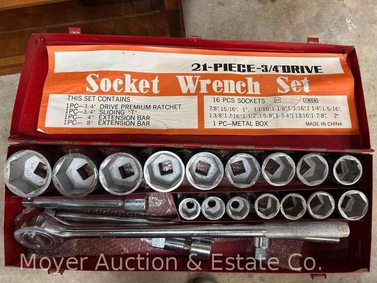 3/4" Drive Socket Wrench Set, in Metal Case image