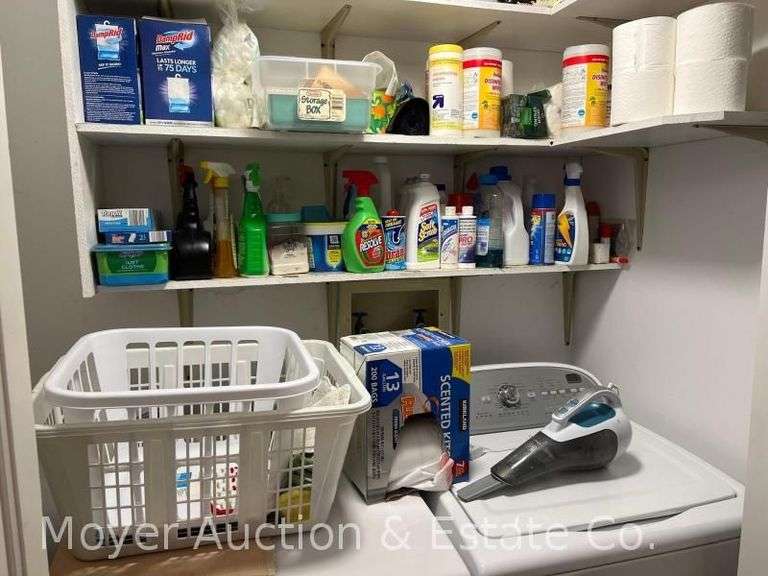 Contents of Laundry Room Closet, Cleaning, Household, Etc. image