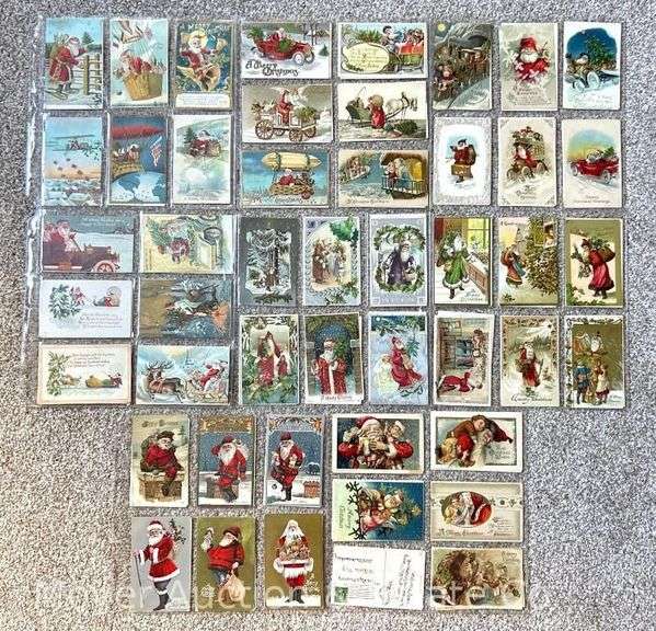 Group of 95 Vintage Christmas Postcards image