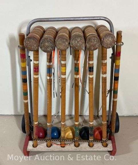 Vintage Wood Croquet Set image
