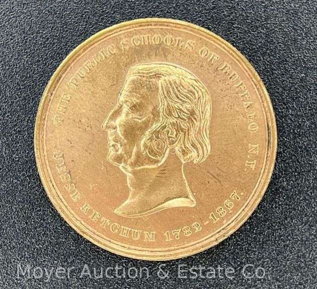 1867 Jesse Ketchum Buffalo Public Schools Medal, 1.375"w image