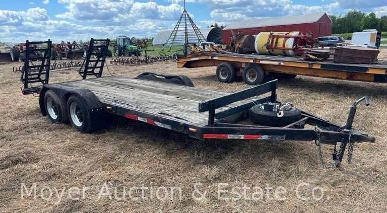 Car/Equipment Trailer, Tandem Axle, Drop-down Ramps, with Spare Tire, 7'x16' Deck image