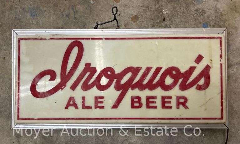 Illuminated Iroquois Ale Beer Advertising Sign, 12"x26" image
