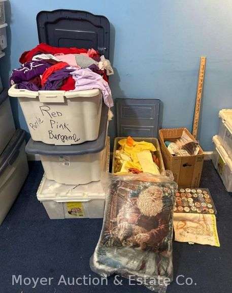 Group of Sewing Supplies, Fabric, Thread, Etc. image