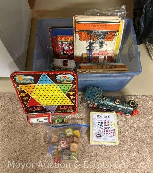 Group of Vintage Games, Toys, and Books image