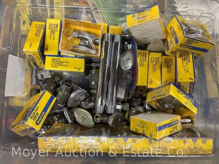 Group of New Brass Craft Plumbing Valves, and Other Plumbing Valves and Fittings image