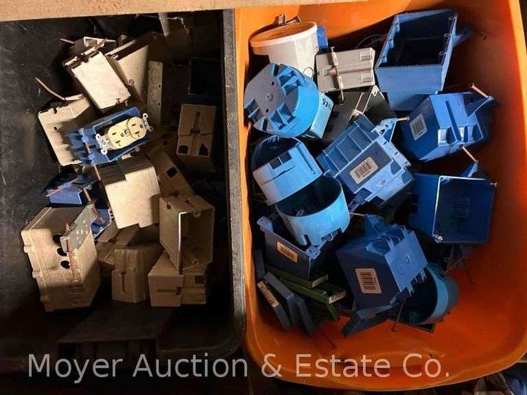 (2) Totes of Plastic Gang Boxes image