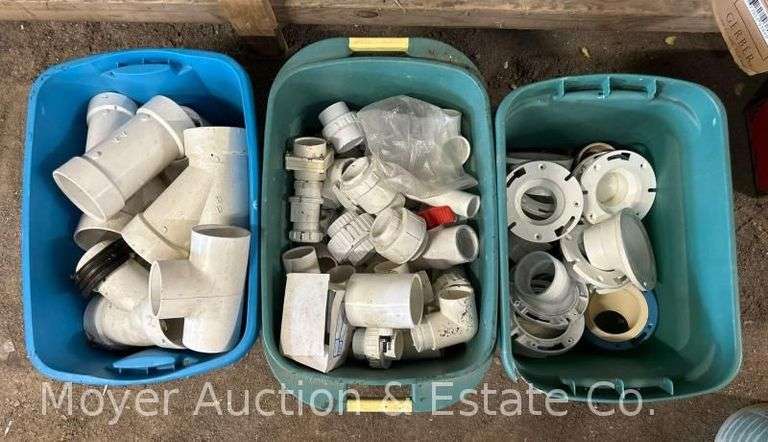(3) Totes of Asst. PVC Fittings image