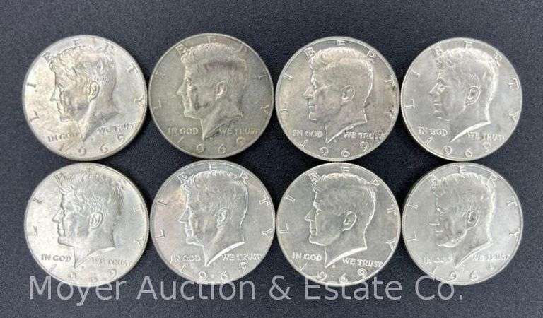 (8) 1969 Kennedy Half Dollars image