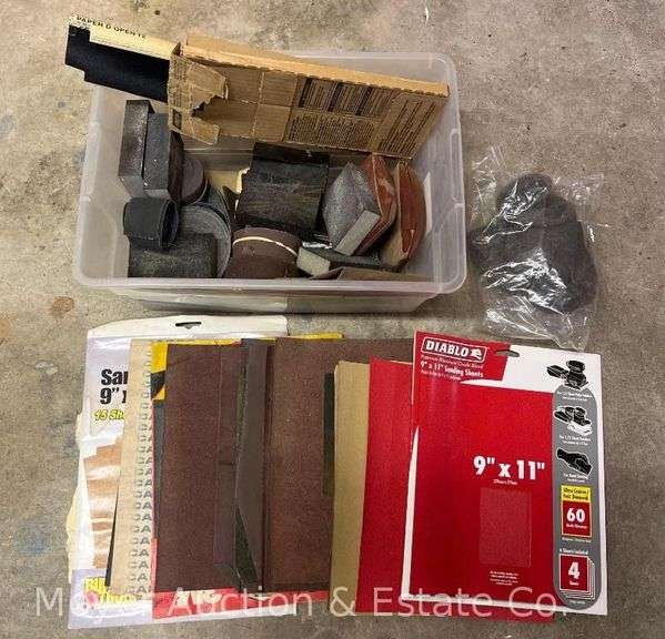Group of Asst. Sandpaper, Sanding Blocks, Steel Wool, Etc. image
