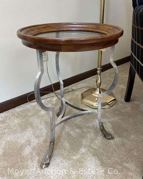 Glass Top Side Table, 16"w x 22"h image