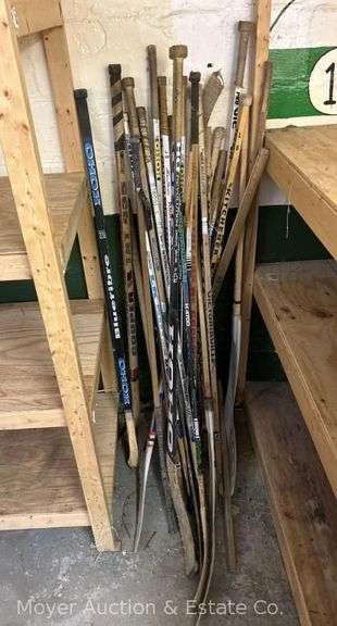 Group of Asst. Hockey Sticks, Mostly Wood image