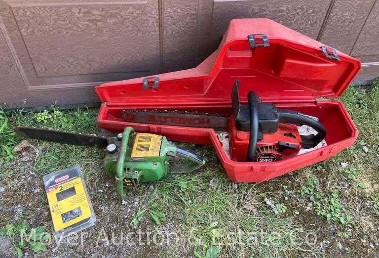 Homelite 240 Chainsaw with Case and John Deere 81 Chainsaw image