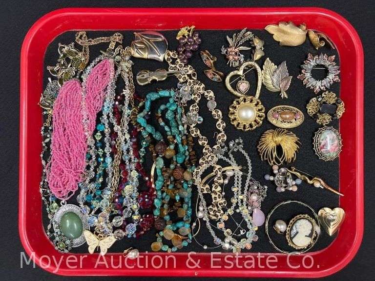Group of Fashion Jewelry Necklaces, Earrings, and Pins image